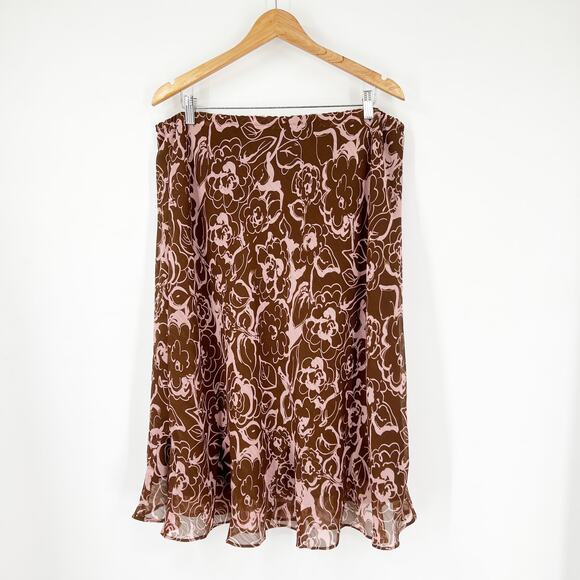 Y2k Vintage East 5th Floral Pink Fairy Slip Skirt Plus Size 1X - Picture 1 of 6